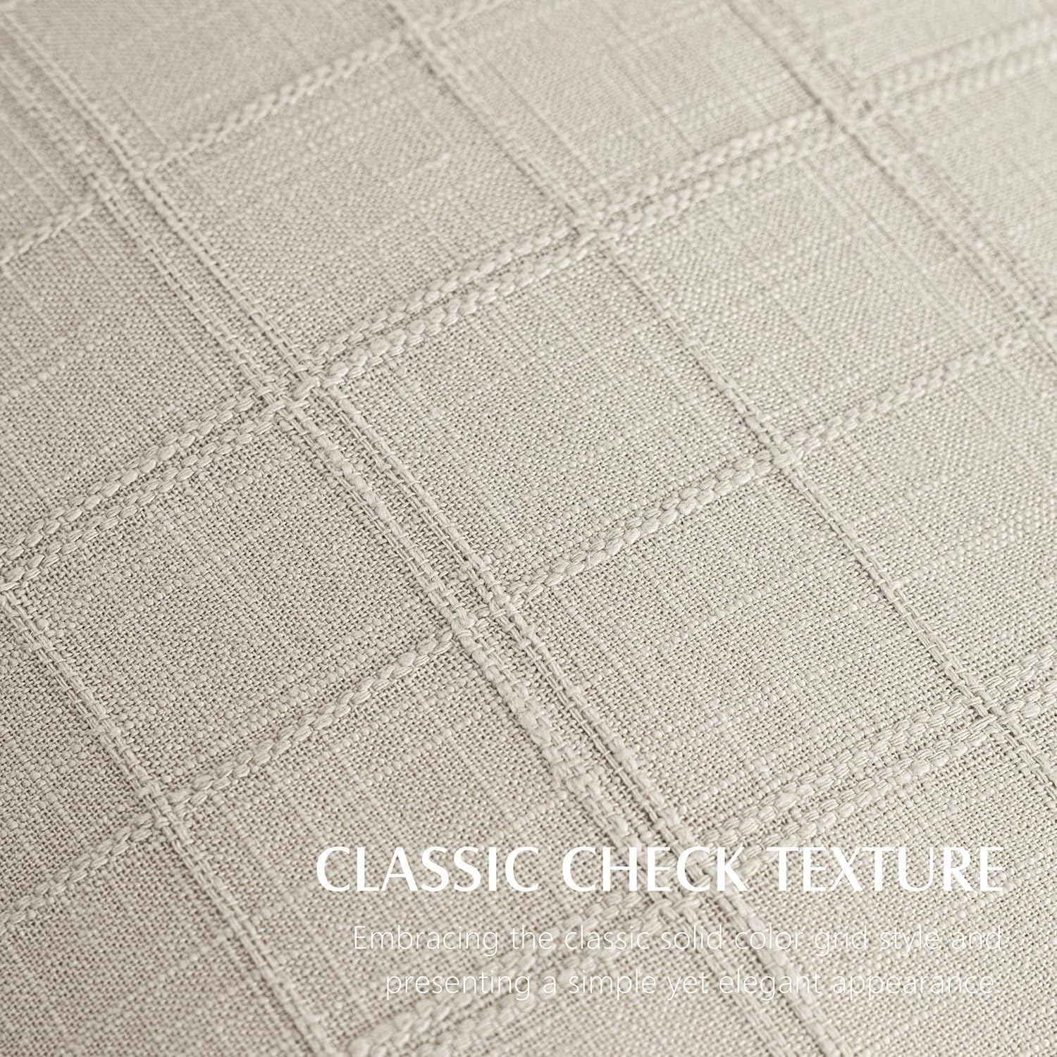 Foindtower Set of 1 Decorative Linen Check Throw Pillow Cover Neutral Farmhouse Vintage Cushion Cover Modern Boho Accent Home Decor for…