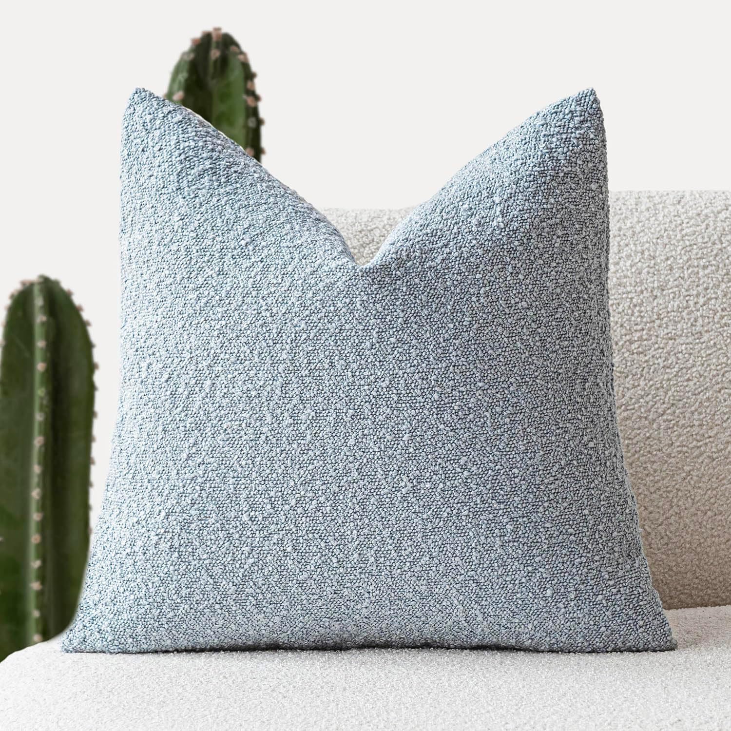 Foindtower Modern Textured Boucle Throw Pillow Covers Accent Solid Decorative Pillow Cases Cozy Woven Couch Cushion Case for Chair Sofa…