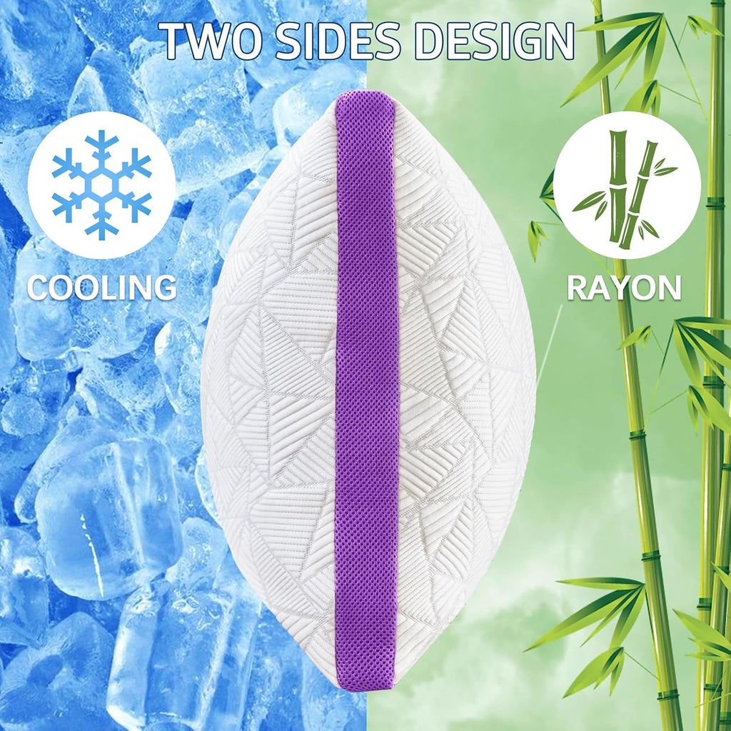 BETU Cooling Pillow King Size, Shredded Memory Foam Pillows for Hot Sleepers, Adjustable Firm Bed Pillows, Hotel Collection Side Sleeper…