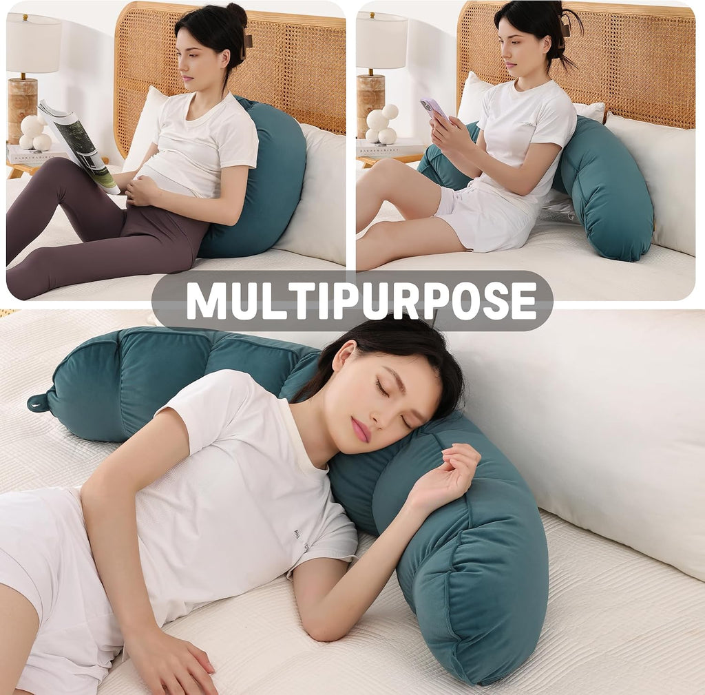 Peallow(Pat. Pend) – Long Round Body Pillow for Adults, Bolster Pillow for Sleeping, Soft and Supportive Pillow for Sleeping & Lumbar…