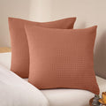 Phf Ultra Soft Waffle Weave Euro Shams Pillow Covers, No Filling, 2 Pack 26" x 26" Bed Cushion Covers, Breathable & Skin-Friendly Bed Pillo…