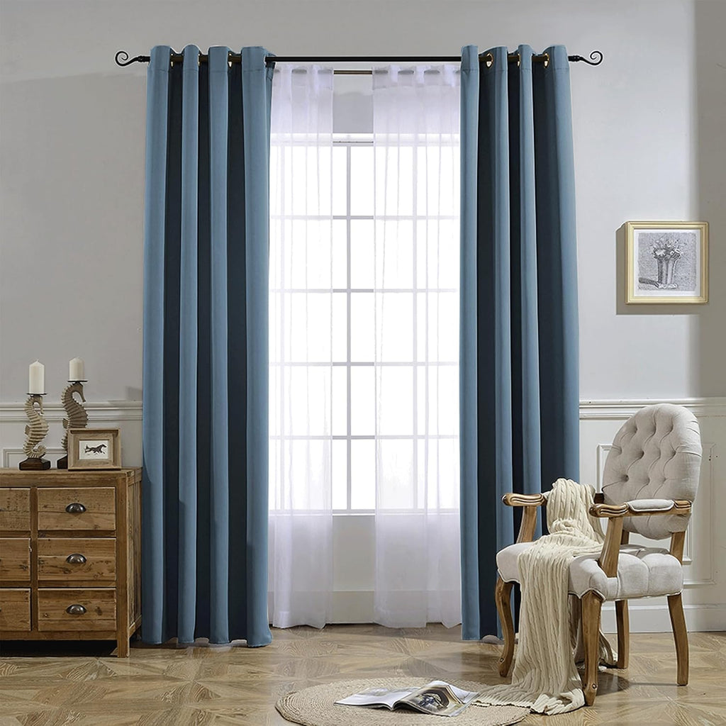 Nicetown Blackout 72 inch Curtains for Kids Room, Grommet Room Darkening Thermal Insulated Solid Window Treatments Sound Reducing for Bedro…