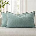 decorUhome Summer Chenille Soft Cozy Throw Pillow Covers 12x20 Set of 2, Modern Farmhouse Boho Velvet Decorative Pillow Cases with Stitched…