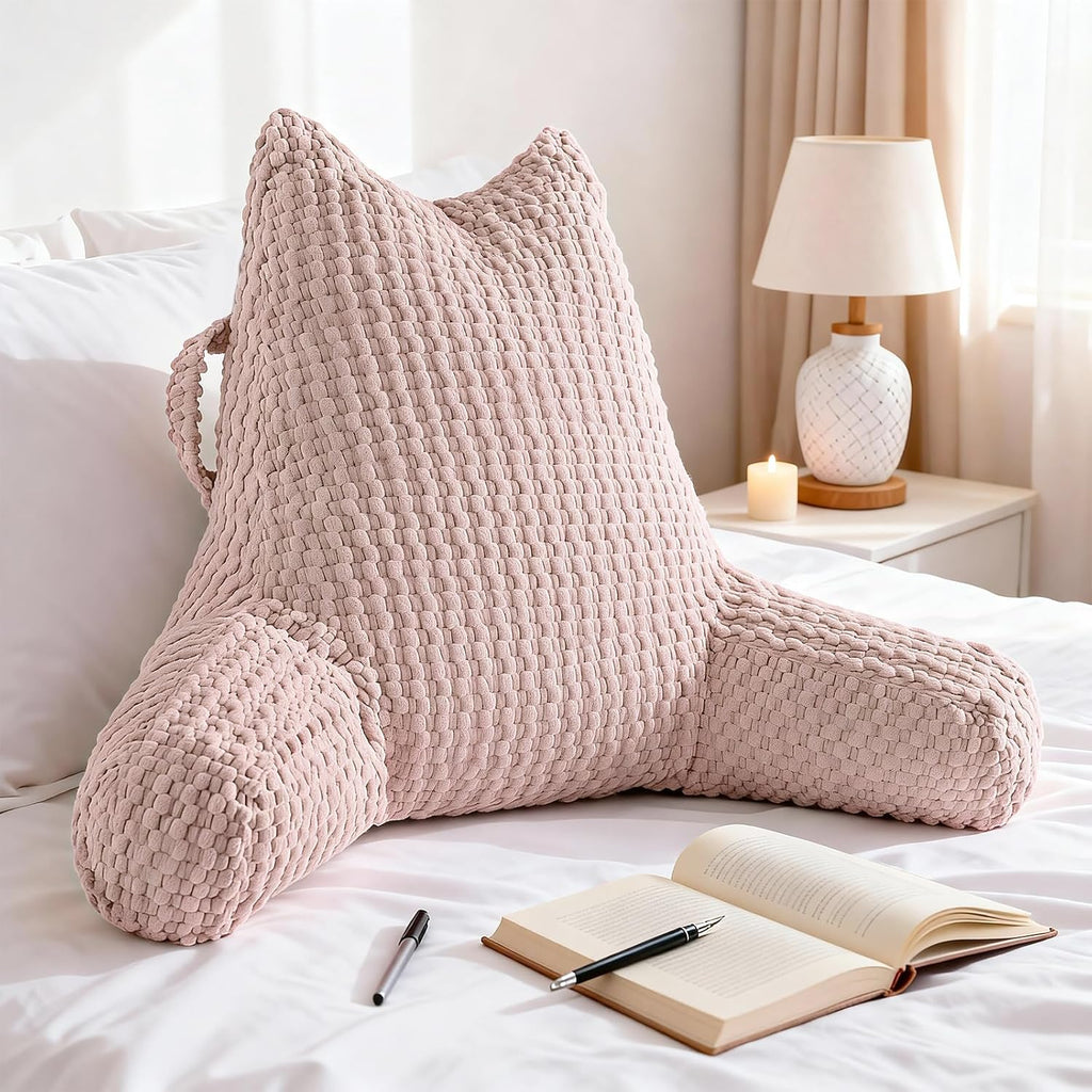 Yagamo Yaagmo Large Reading Pillow for Bed Sitting Up, Corduroy Backrest Pillow with Shredded Memory Foam Filling, Back Support Cush…