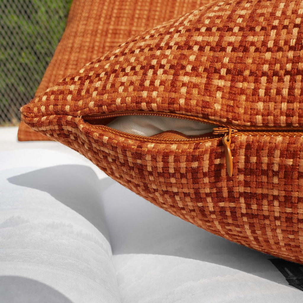 Kevin Textile Outdoor Waterproof Throw Pillow Covers 14x24 Inch Pack of 2 Woven Faux Linen Farmhouse Decorative Water Resistant Lumbar…