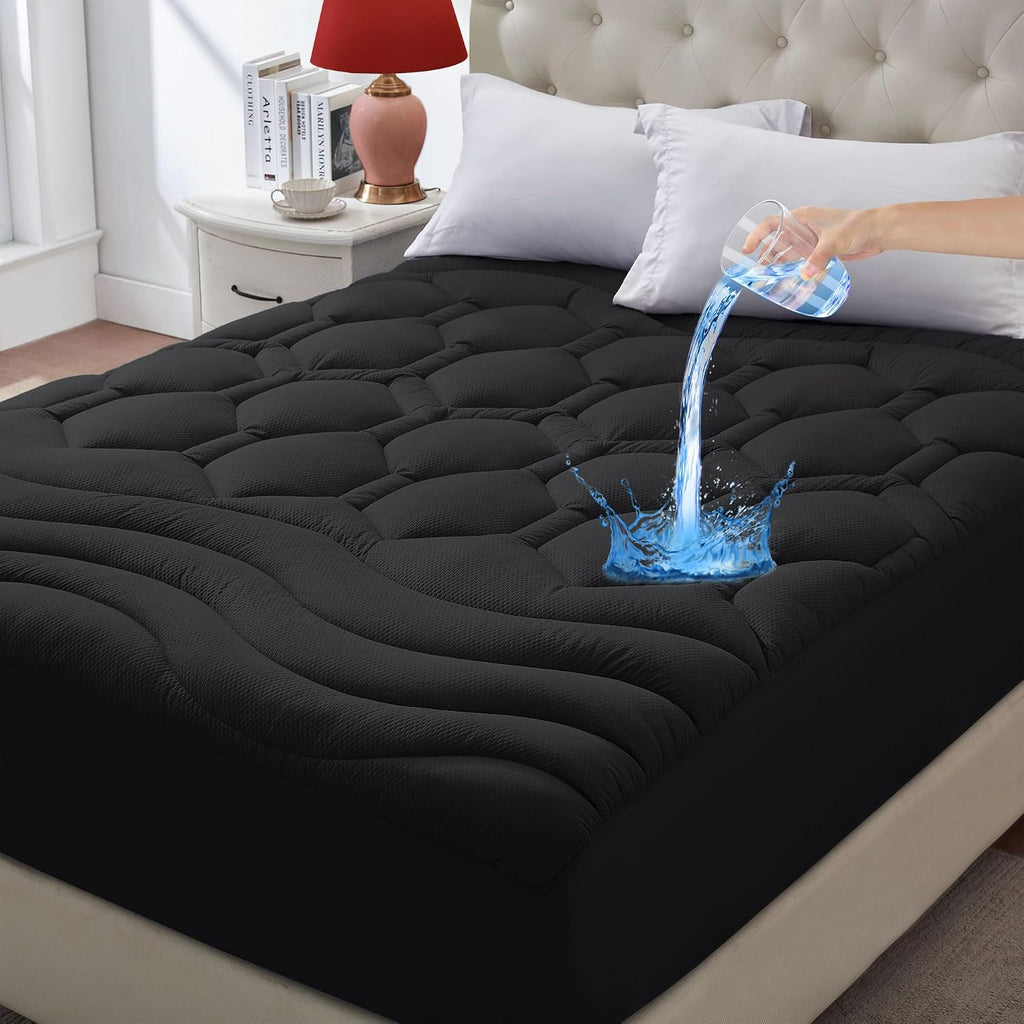 ELVEN HOME Twin XL Mattress Pad Waterproof, Soft Cooling Mattress Topper for College Dorm, Extra Long Twin Mattress Cover Protector…