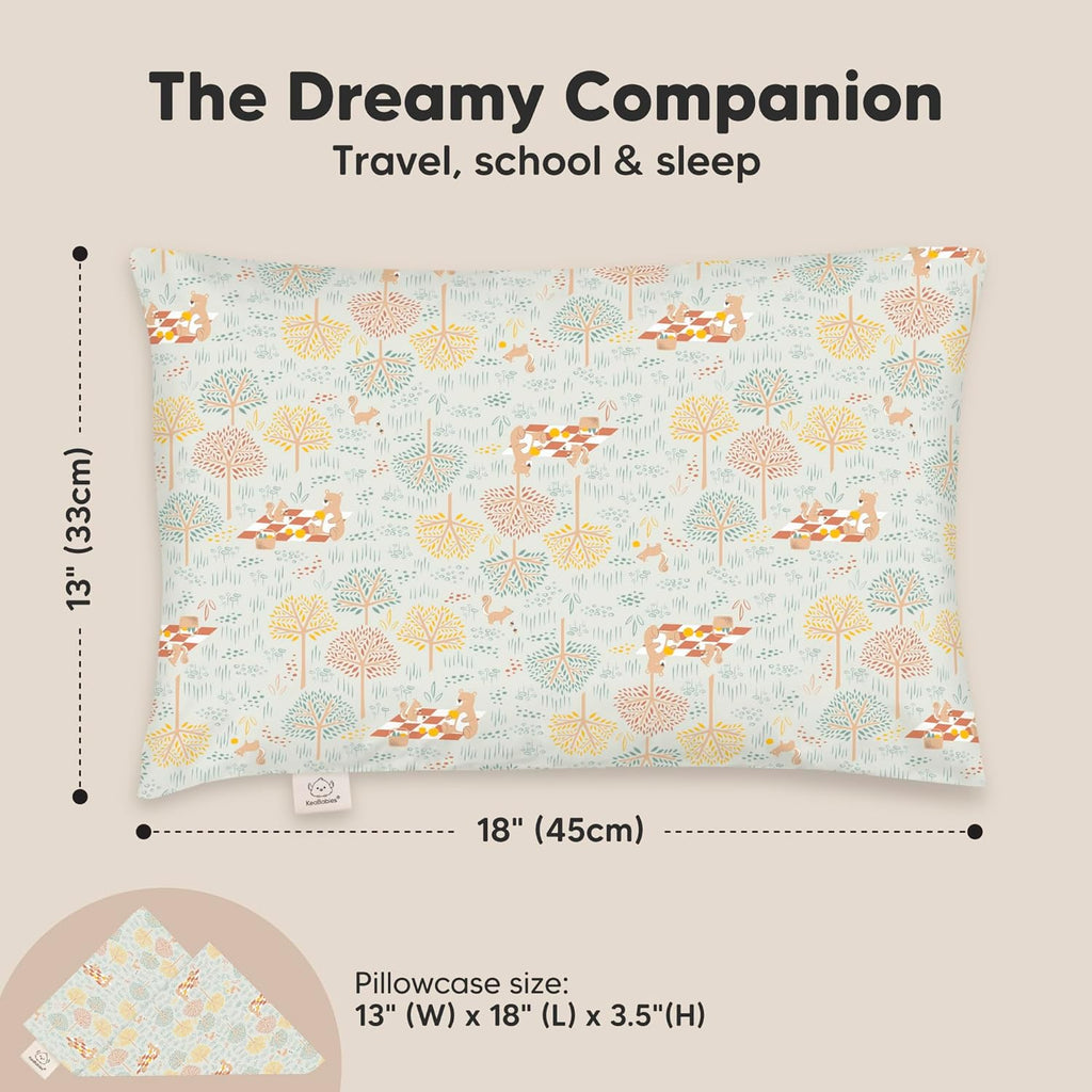 Toddler Pillow with Pillowcase - 13x18 My Little Dreamy Kids Travel Bed Pillows for Sleeping, Organic Cotton Small Pillowcase, Soft &…
