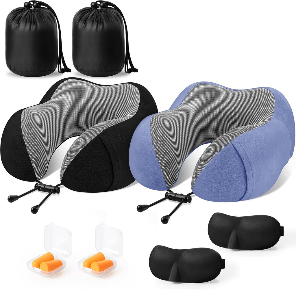 CloudBliss Travel Pillow Premium Memory Foam, Comfortable & Supportive Neck Pillow, Neck Pillows for Sleeping Travel, Airplane Pillow for…