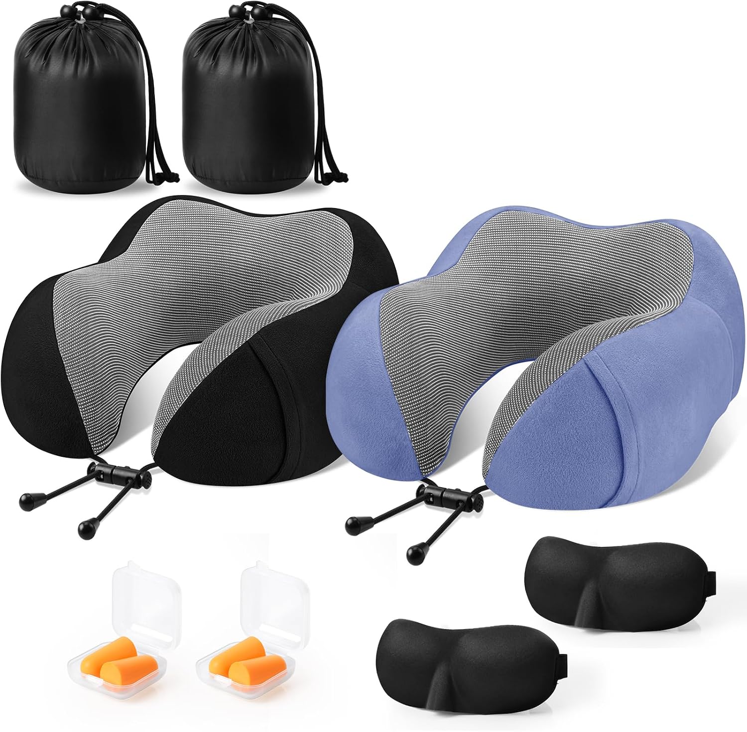 CloudBliss Travel Pillow Premium Memory Foam, Comfortable & Supportive Neck Pillow, Neck Pillows for Sleeping Travel, Airplane Pillow for…