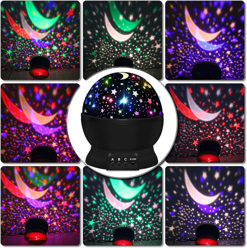 Night Light for Kids, Boys Toys for 3 4 5 6 7 8 Year Old Boys, Star Projector 360 Degree Rotation - 4 LED Bulbs 16 Light Color Changing…