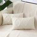 decorUhome Summer Throw Pillow Covers 12x20 Inch Set of 2, Soft Plush Faux Fur Wool Lumbar Beige Accent Couch Pillow Covers for Modern Farm…