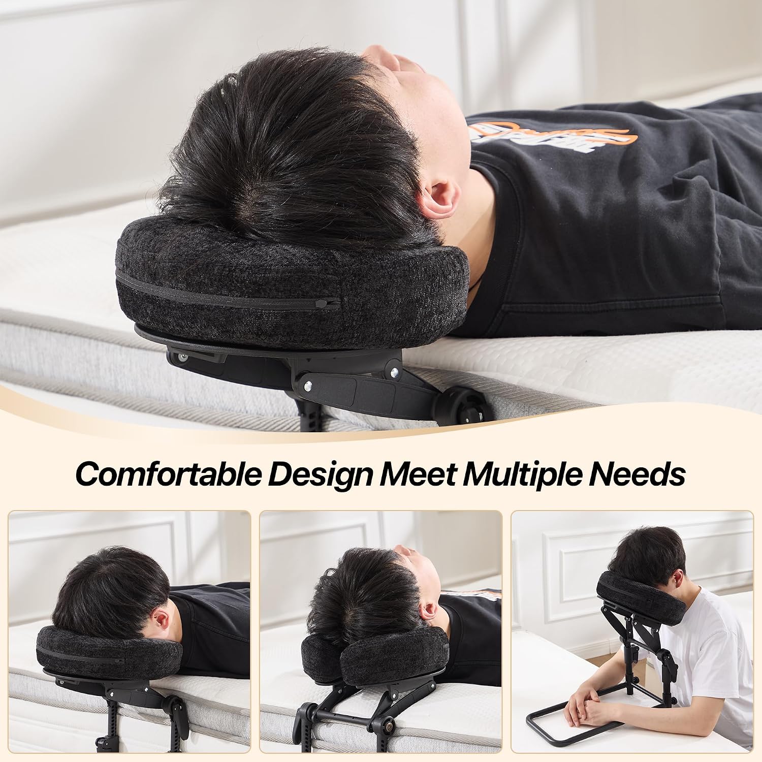 KCC Adjustable Massage Face Cradle for Bed, Home Massage Kit for Sleeping Mattress, Portable Massage headrest with Memory Foam Pillow…
