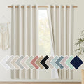 NICETOWN Natural Bedroom Full Blackout Linen Curtain Panels Set of 2, 62" by 72", Thick Insulated Classic Grommet Blackout Draperies with…