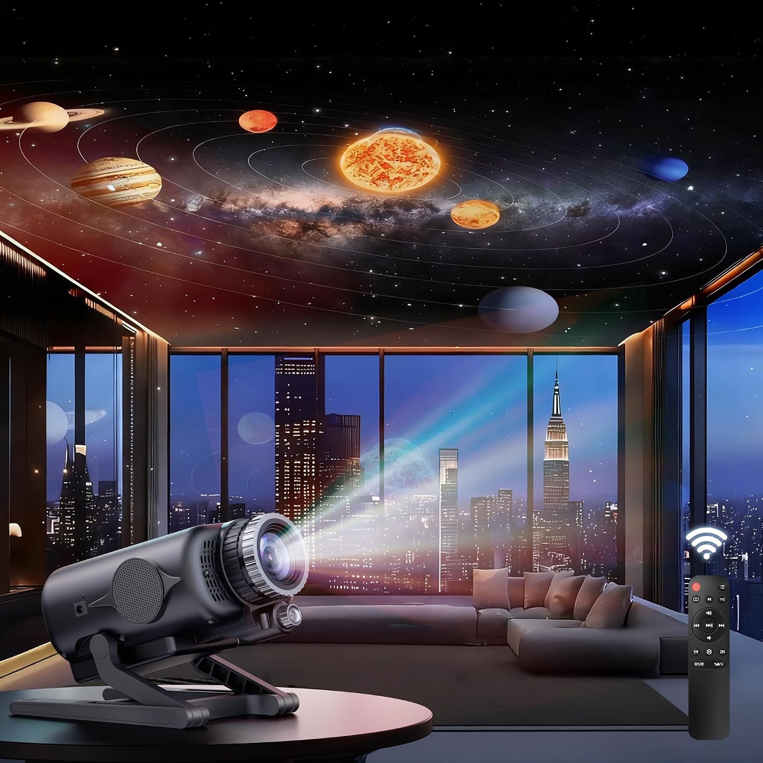 Homelist 3D Galaxy Projector Light for Kids & Adults with White Noise & Bluetooth Speaker, 60 Scenes Star Projector Night Light f…