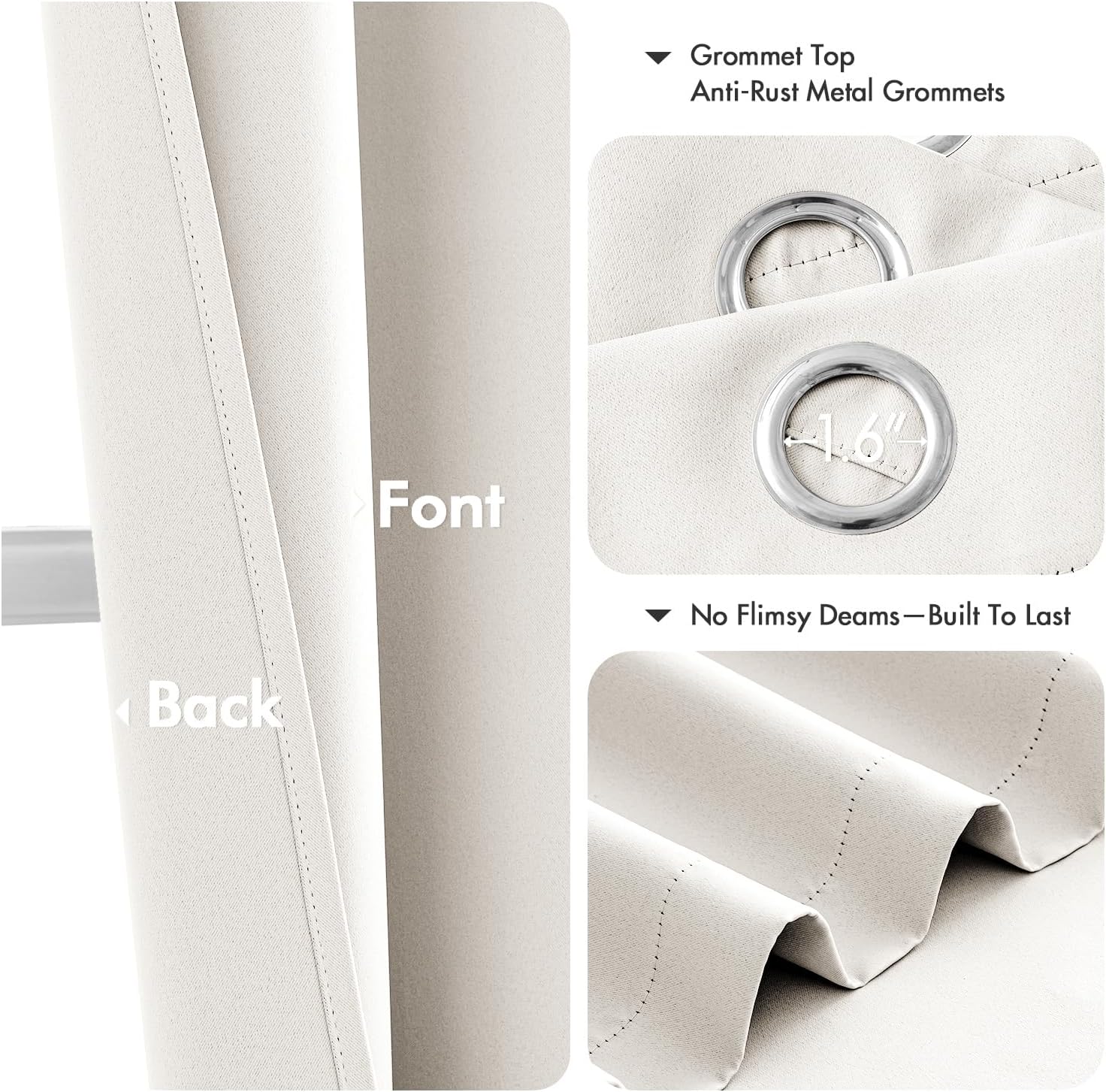 Miulee Blackout Curtains for Bedroom Living Room 2 Panels, Thermal Insulated Room Darkening Drapes Grommet Noise Reducing Light Blocking Wi…