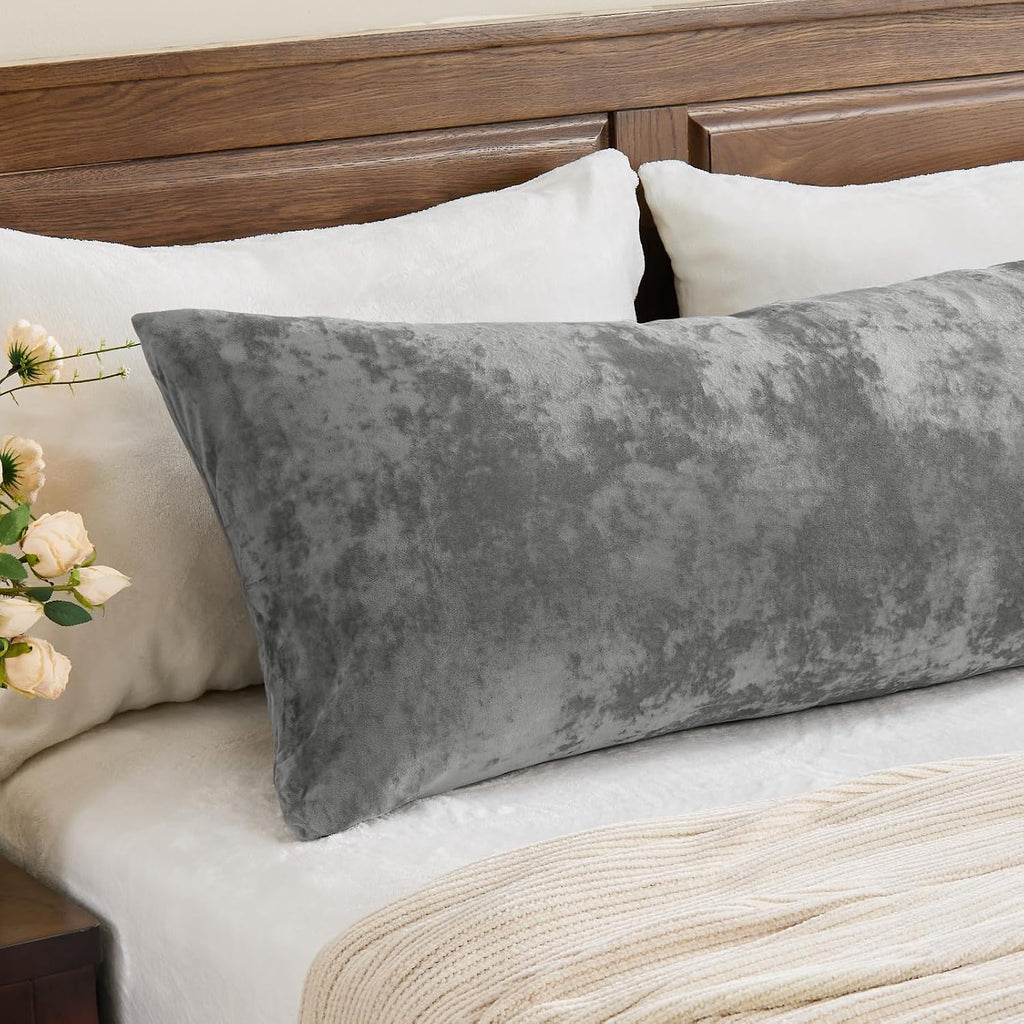 BEDELITE Velvet Body Pillow Cover with Zipper, Soft and Plush 20x54 Long Pillow Case, Velvety Smooth and Cozy Body Pillow Pillowcase for…
