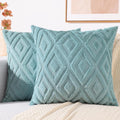 decorUhome Summer Couch Euro Sham Throw Pillow Covers 22x22 Set of 2, Decorative Soft Plush Faux Fur Wool Accent Pillow Covers for Modern F…