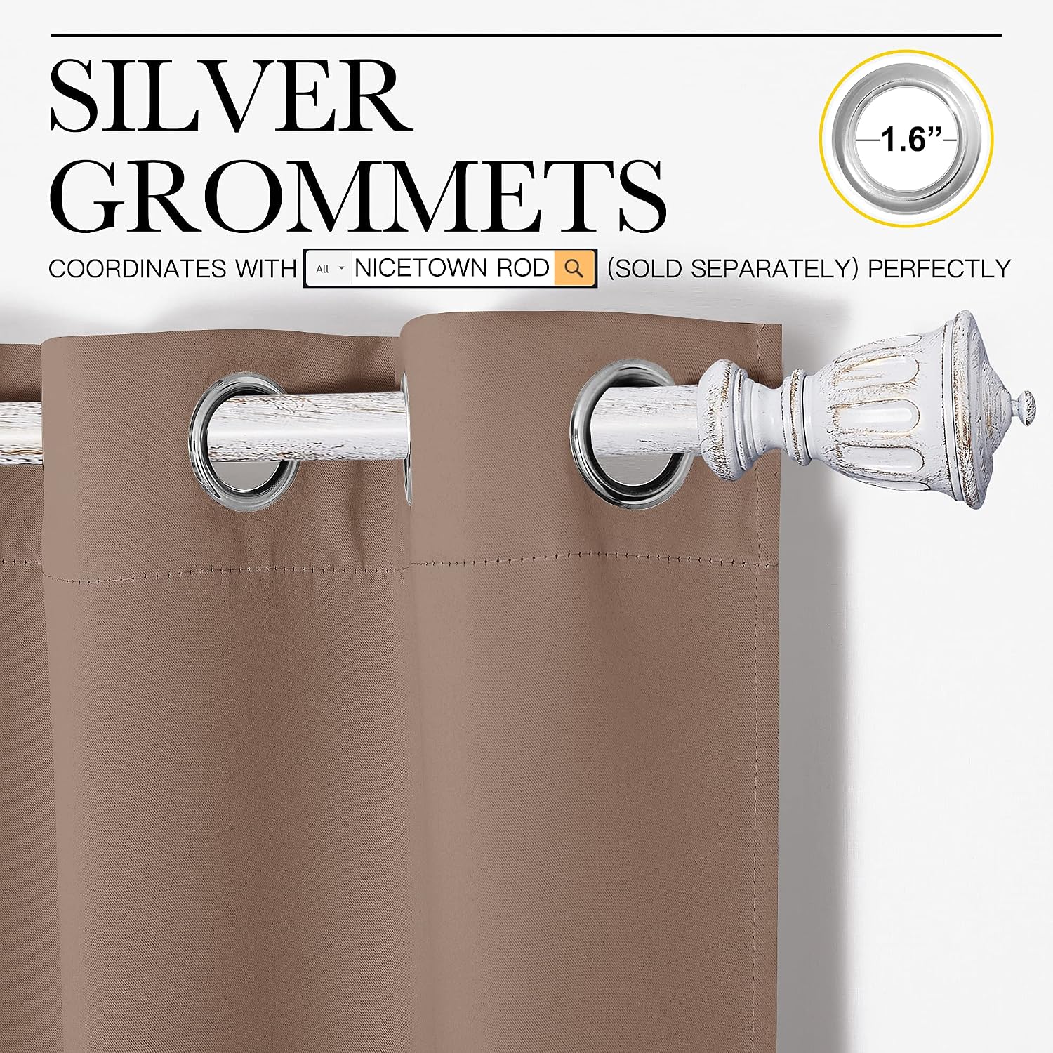 Nicetown Bedroom Blackout Curtains and Drapes - Window Treatment Thermal Insulated Solid Grommet Blackout Draperies for Bedroom (Set of 2 P…