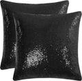 uxcell 2 Pcs Black Sequin Throw Pillow Covers, Shiny Sparkling Comfy Satin Sequin Cushion Covers, Decorative Pillowcases for…