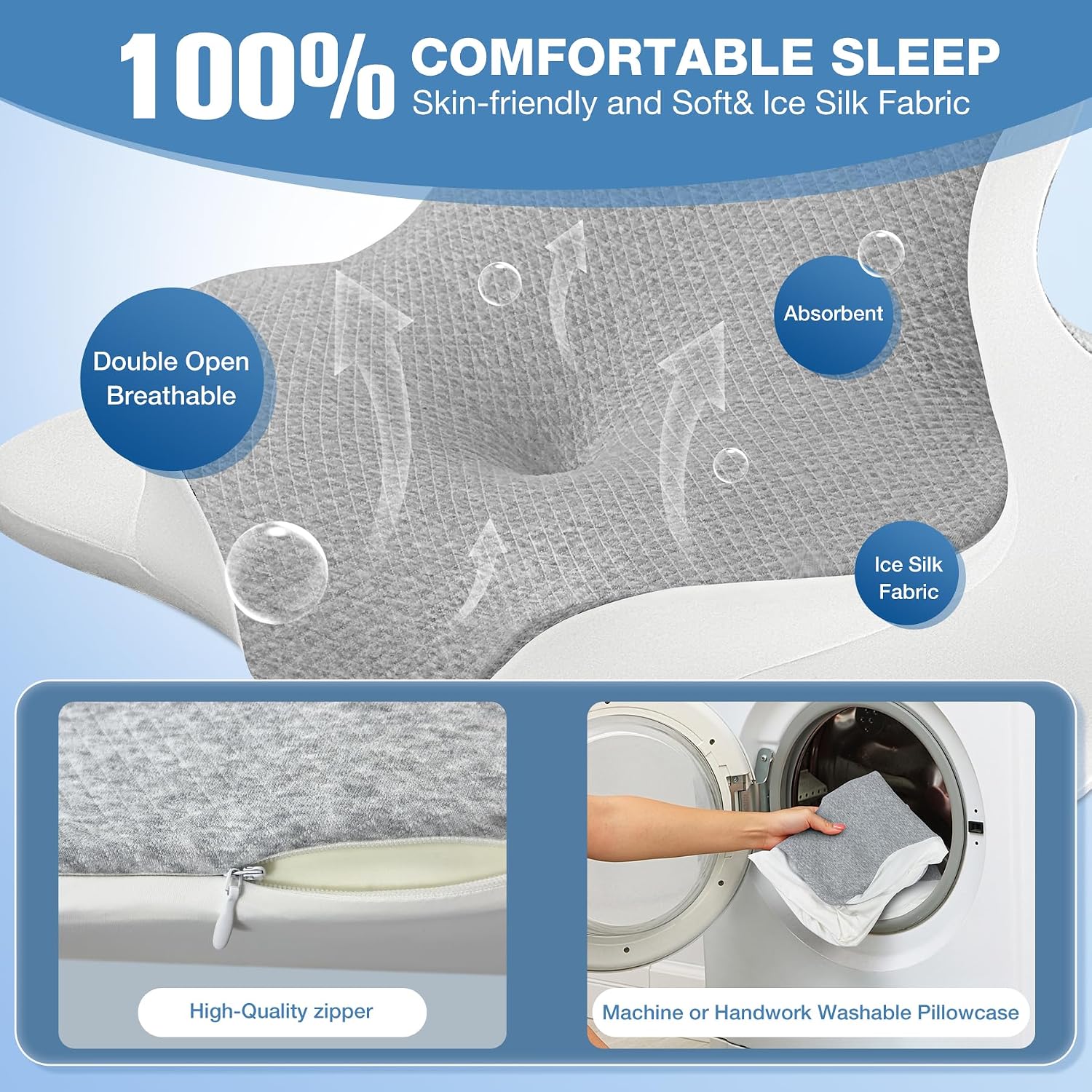 Ciavca Reading Pillow for Bed Adult Rest, Ergonomic Memory Foam Bed Reading Pillow Back Support, Headboard Wedge Pillows for Sitting Up, Ch…