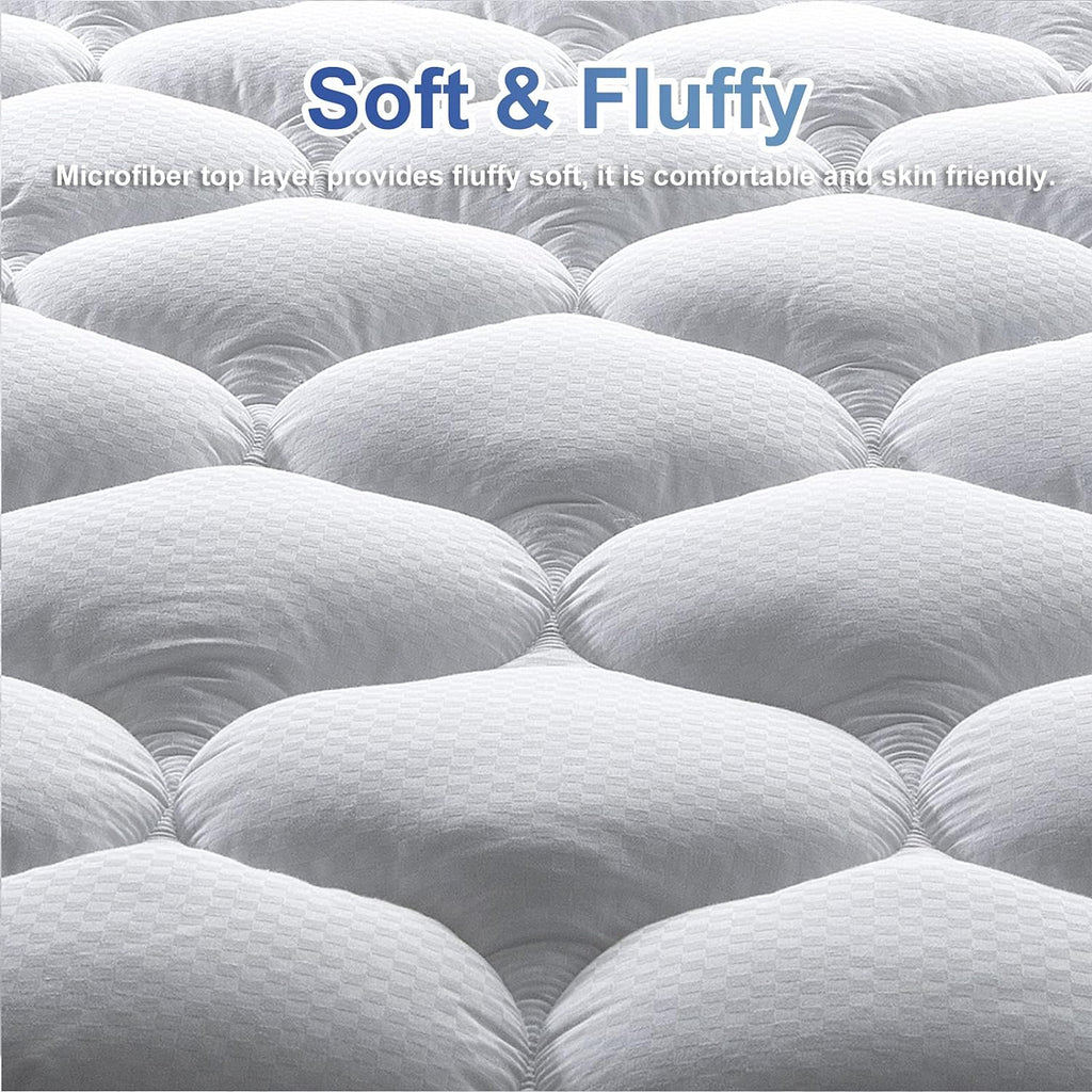 Matbeby King Size Mattress Pad - Cooling Breathable Mattress Topper, Quilted Fitted Mattress Protector, Pillow Top Mattress Cover with 8-21…