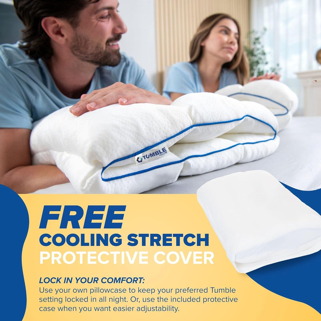 TUMBLE 6-Chamber Adjustable Bed Pillow | Back, Side & Stomach Sleepers | Cooling Cover | Memory Foam & Gel Fiber Fill | Customize Your…