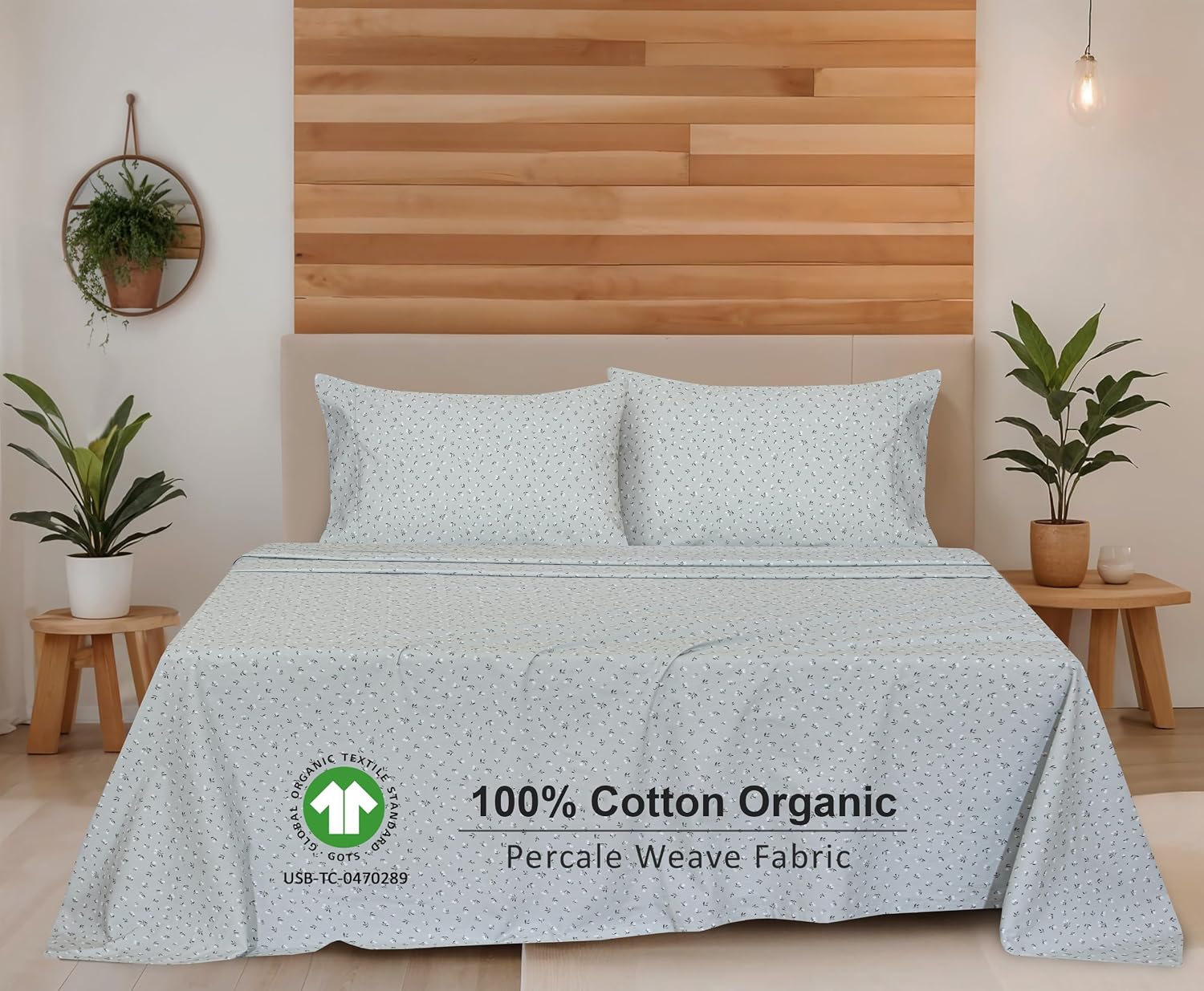 Ruvanti 100% Cotton Organic Percale Sheets Twin XL Size – Crisp Cooling Bed Sheets for Hot Sleepers, Deep Pocket 15”, Soft Peach Finish, Br…