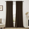 Guken 100% Blackout Curtains 90 Inch Length 2 Panels Set for Living Room Bedroom Back Tab Thermal Insulated Black Out Linen Drapes Room Dar…