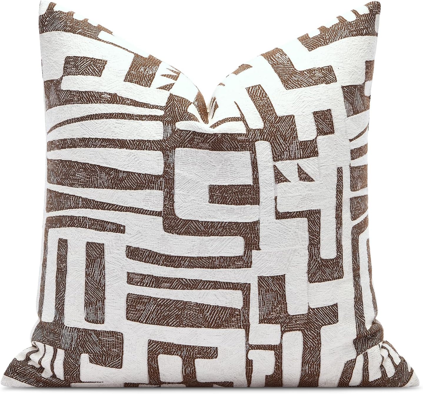 Throw Pillow Cover 20x20, Double Sided Geometric High Density Jacquard Pillow Covers for Sofa, Bed, Rattan Chair, Bedroom, Living…