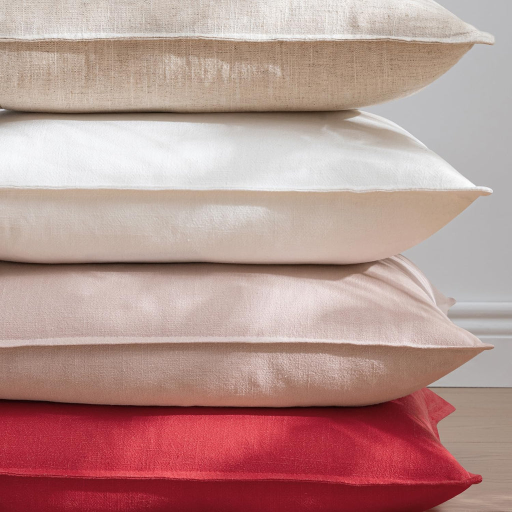 EMEMA Christmas Throw Pillow Covers Decorative Linen Pillow Covers 24x24 Inch Red Boho Farmhouse Neutral Couch Throw Pillows for Bed Pack…