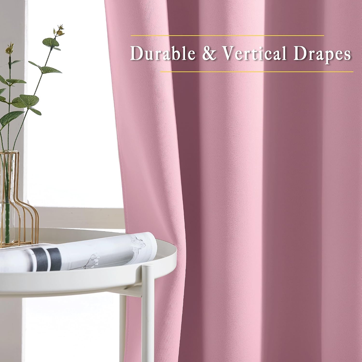 Nicetown Crystal Pink Blackout Curtains for Bedroom - Grommet Blackout Thermal Insulated Room Darkening Sound Blocking Window Treatments fo…