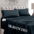 MocassiLuxuryBedding Mocassi Full Size 4-Piece Bed Sheet Set - 1800 Hotel Quality Microfiber 18-24 Inches Extra Deep Pocket Fitted Sheet- L…
