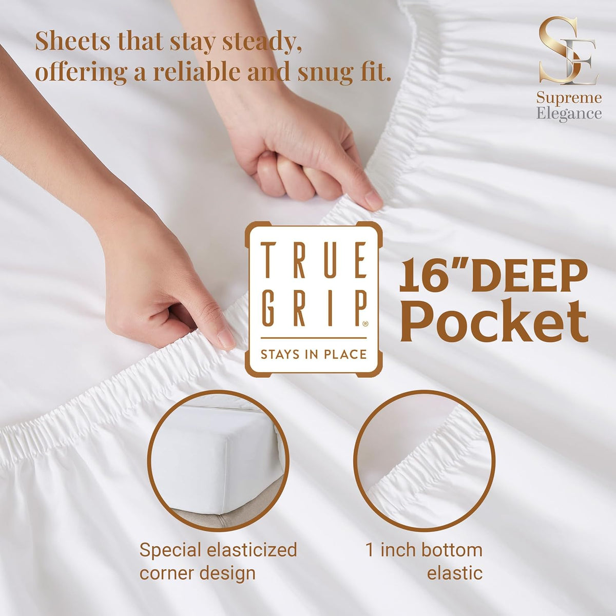 SupremeElegence Supreme Elegance 4 Pieces 100% Organic Cotton Full Bed Sheets Set, Cooling Percale Weave for Hot Sleepers, Brushed for Soft…