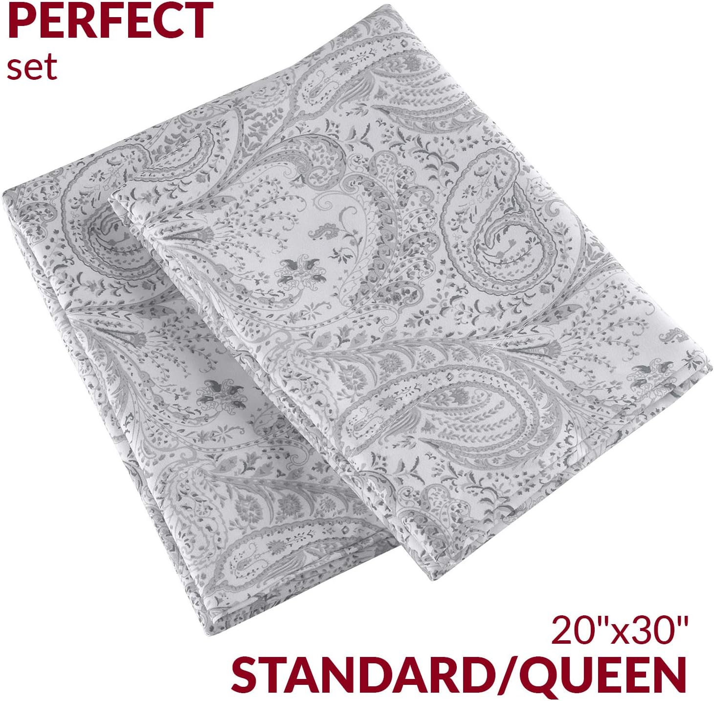 Mellanni Pillow Cases - Luxury, Extra Soft, Cooling Pillow Covers - 2 PC Iconic Collection Pillowcases - Envelope Closure (Standard/Queen 2…