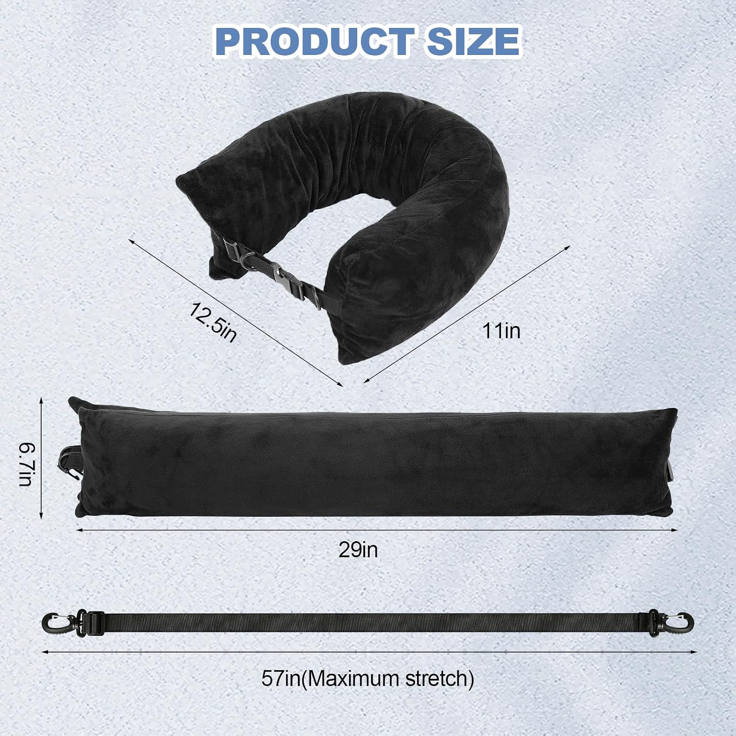 2Pcs Stuffable Travel Pillow, Velvet Travel Neck Pillow Stuffed with Clothes Storage, Fits About 6 T-Shirts Travel Essentials…