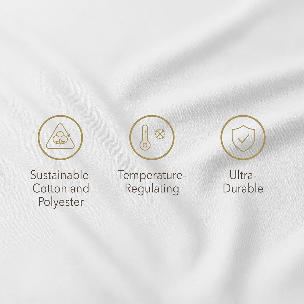 23Threads 23 THREADS X101 Series Cotton Percale Rich Bed Sheets and Pillowcases Set, 15 Inch Deep Pocket, Luxury Cooling Bedding Linen, Kin…