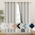 NICETOWN Snowbound Vintage Linen 100% Blackout Curtains for Living Room, Thermal Insulated Curtains 72" Long, Noise Reducing Window…