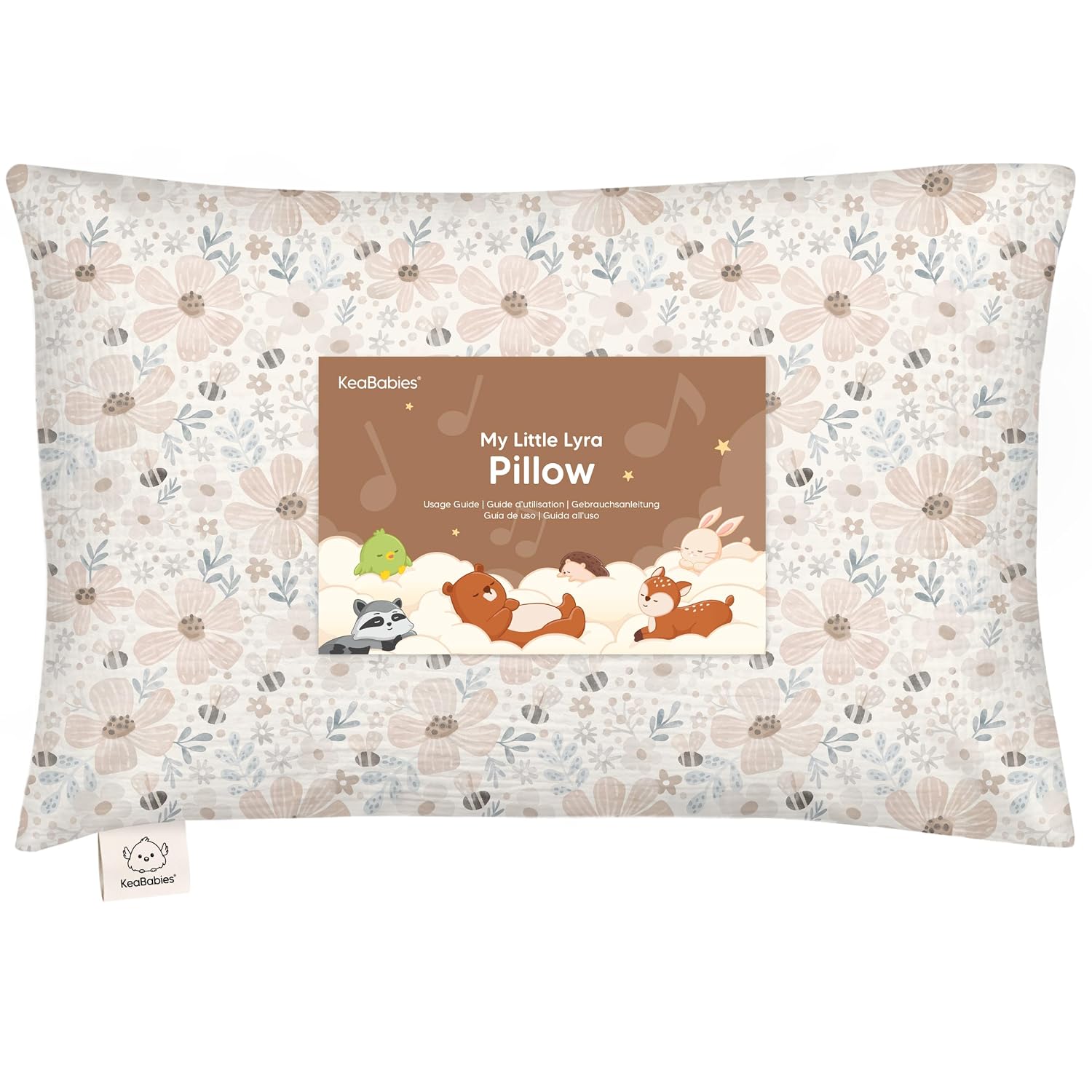 KeaBabies Toddler Pillow with Pillowcase – 13x18 Soft, Breathable Organic Cotton Muslin Kids Pillow for Sleeping, Travel, Preschool Nap…