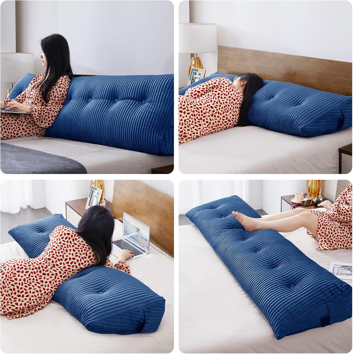 Sliguy Large Headboard Pillow Headboard Wedge Pillow Bed Rest Reading Pillow Bolster Triangular Pillow for Sitting in Bed-Backrest Position…