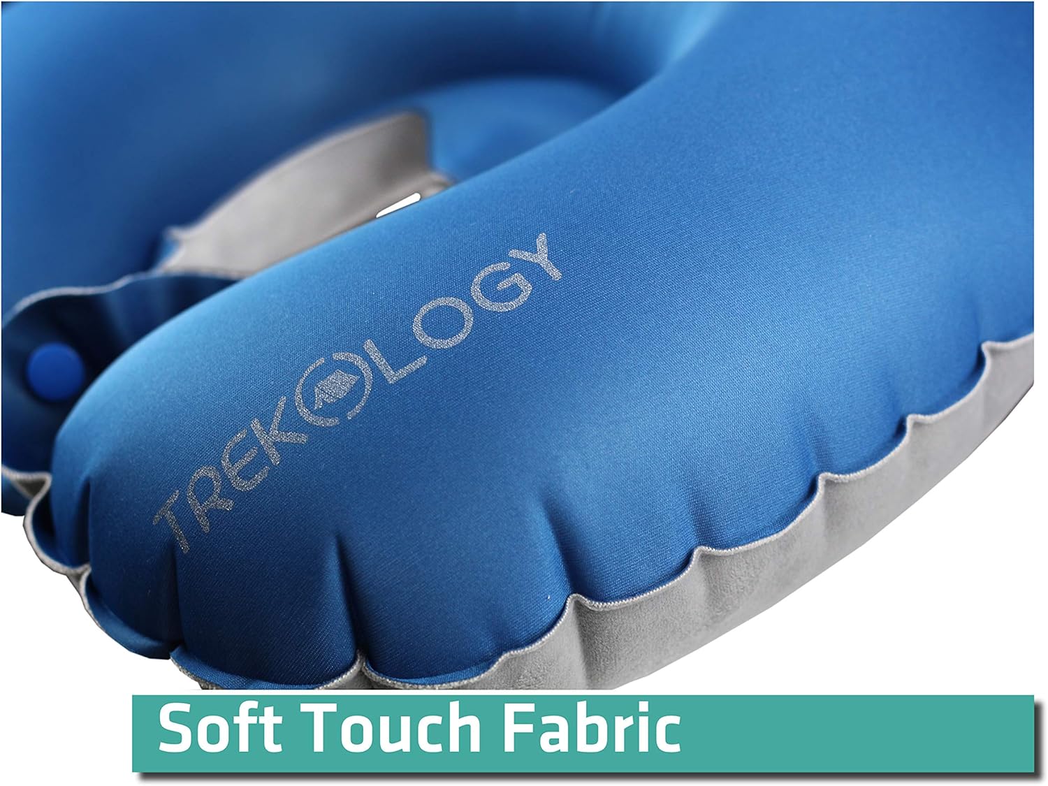 TREKOLOGY Inflatable Neck Pillow for Travel – Compact Ultralight Air Pillow with Button Inflation & Quick Deflate – Dual-Fabric Neck…