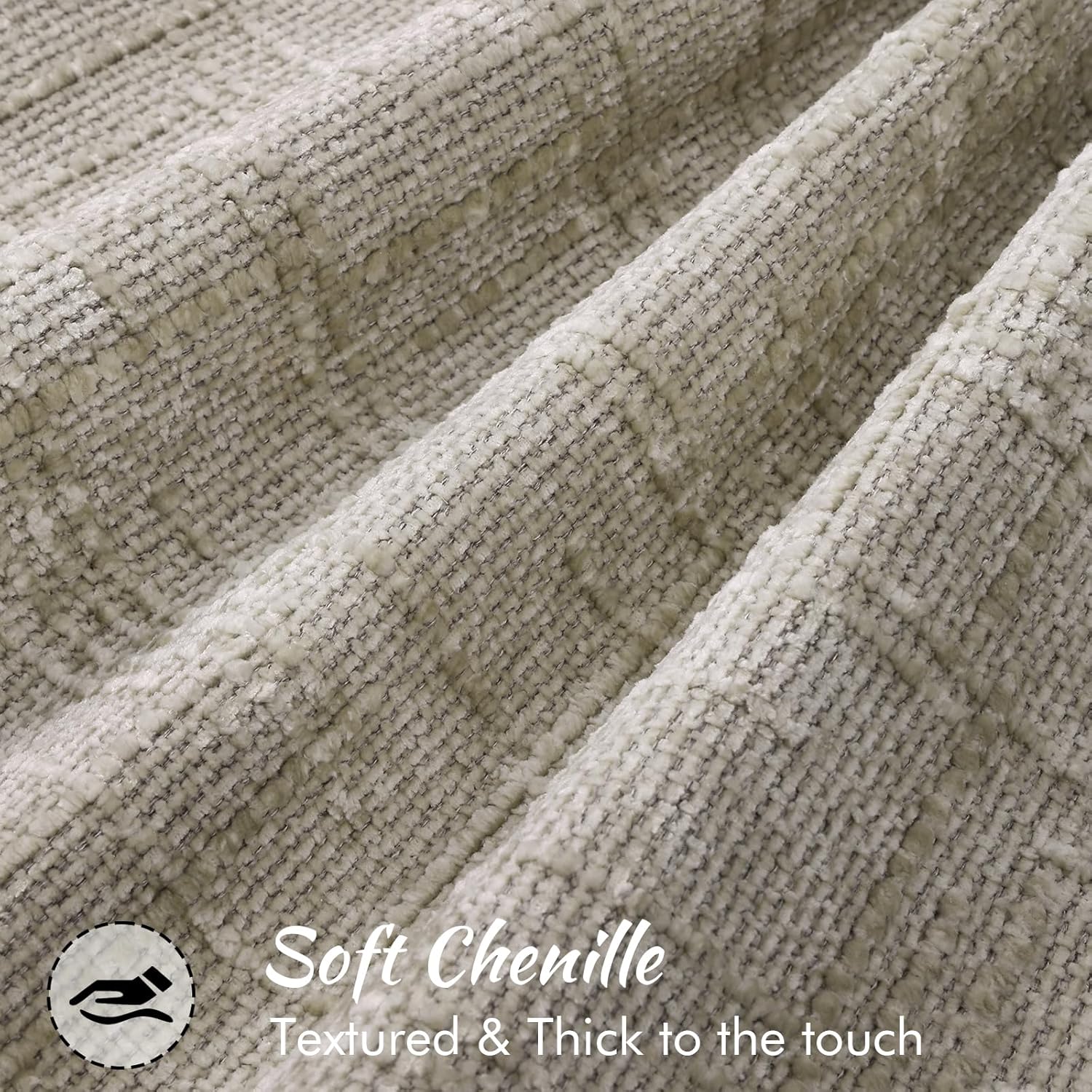 decorUhome Chenille Throw Pillow Covers 20x20 Set of 2, Soft Textured Slubby Modern Decorative Pillow Covers with Elegant Design for Couch,…