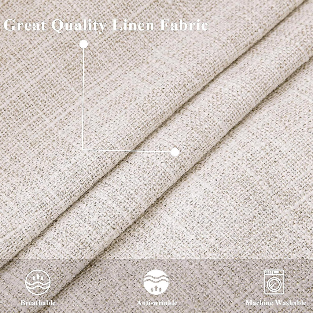 decorUhome Summer Decorative Throw Pillow Covers 26x26 Set of 2 Square Faux Linen Outdoor Neutral Farmhouse Euro Sham Pillow Covers with…