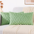decorUhome Summer Couch Throw Pillow Covers 12x20 Set of 2, Decorative Soft Plush Faux Fur Wool Lumbar Accent Pillow Covers for Modern Farm…