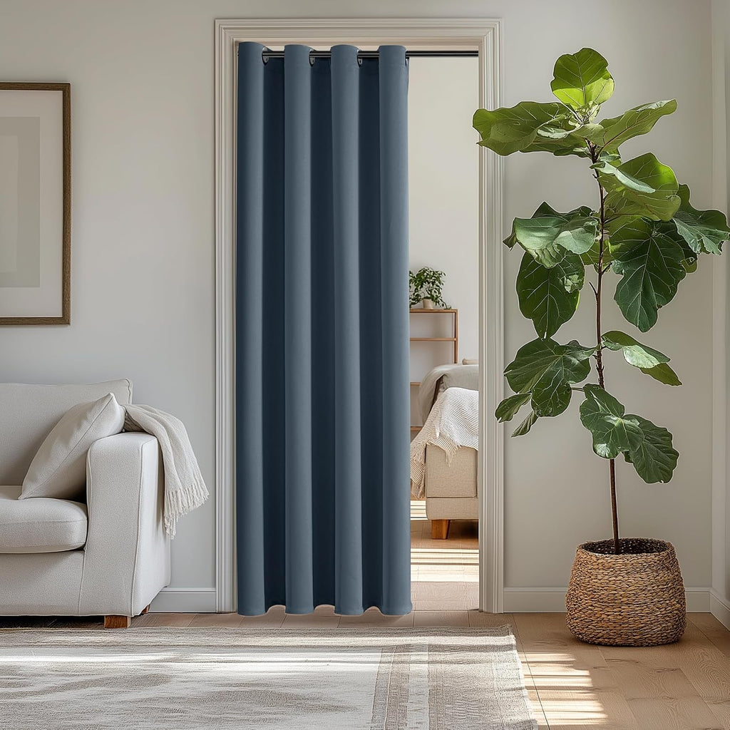 ChrisDowa Blackout Door Curtains for Doorway Privacy, Grommet Closet Curtains for bedroom closet door, Thermal Insulated Temporary Doorway…
