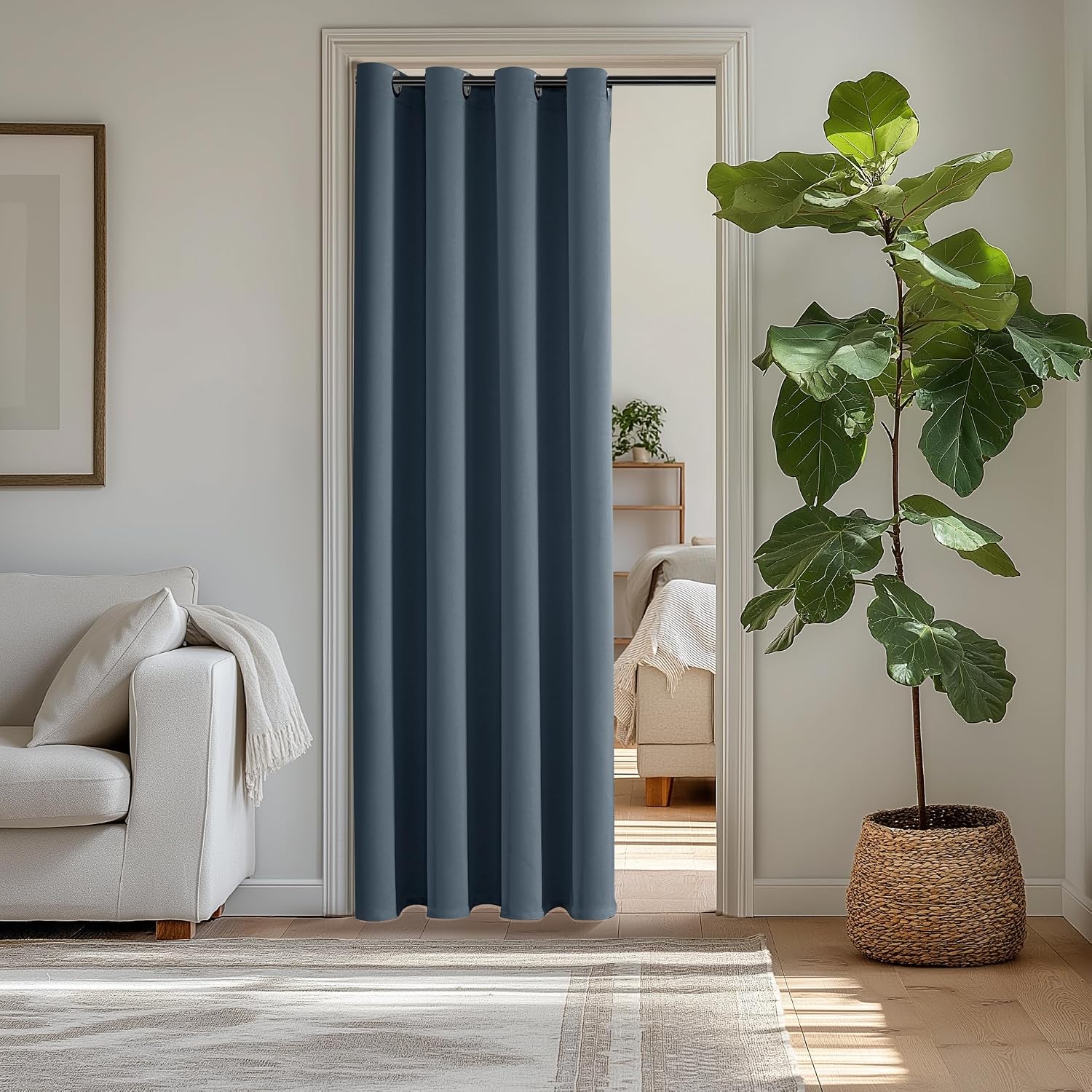 ChrisDowa Blackout Door Curtains for Doorway Privacy, Grommet Closet Curtains for bedroom closet door, Thermal Insulated Temporary Doorway…