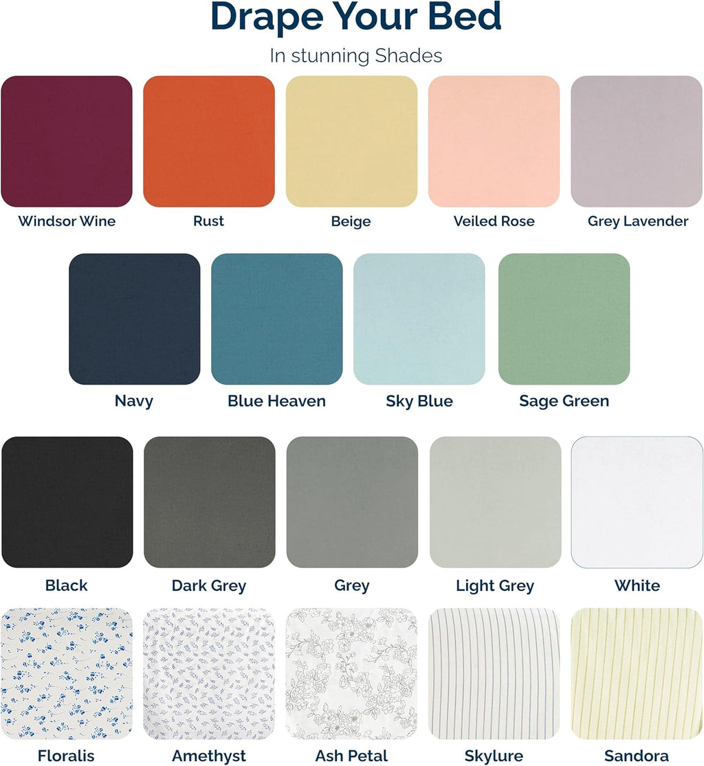 Casa Platino 100% Cotton Split King Size Sheets Set – 7 Piece Crisp Percale Split King Size Cooling Sheets, Lightweight for Summer, with…
