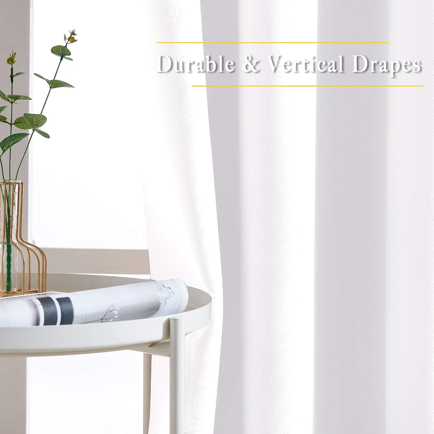 Nicetown White Room Darkening Draperies and Curtains - Home Fashion Energy Saving Grommet Top Room Darkening Drape Panels for Bedroom (Set…