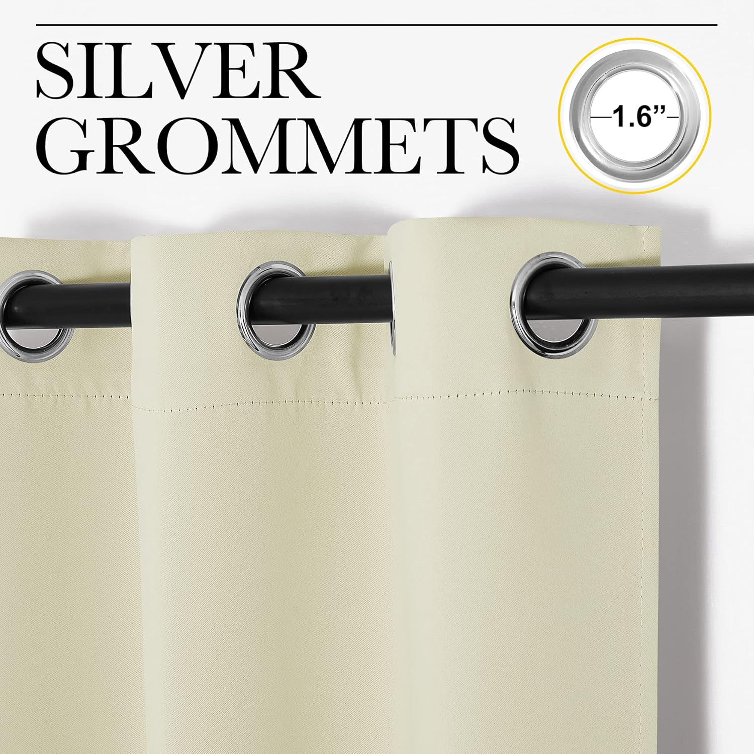 NICETOWN Room Darkening Short Curtain Panels for Small Window, Beige, 2 Panels, W29 x L40 -Inch, Thermal Insulated Grommet Room Darkening…