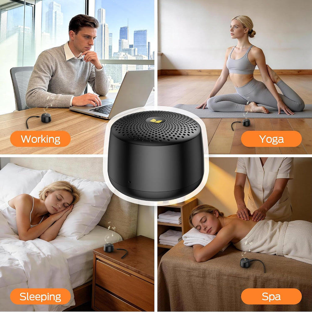 Monster Nano S36 Portable White Noise Machine with 15 Non-Looping Sleep Sounds, Bluetooth 6.0, Mini, Rechargeable Battery, Timer & Memory…