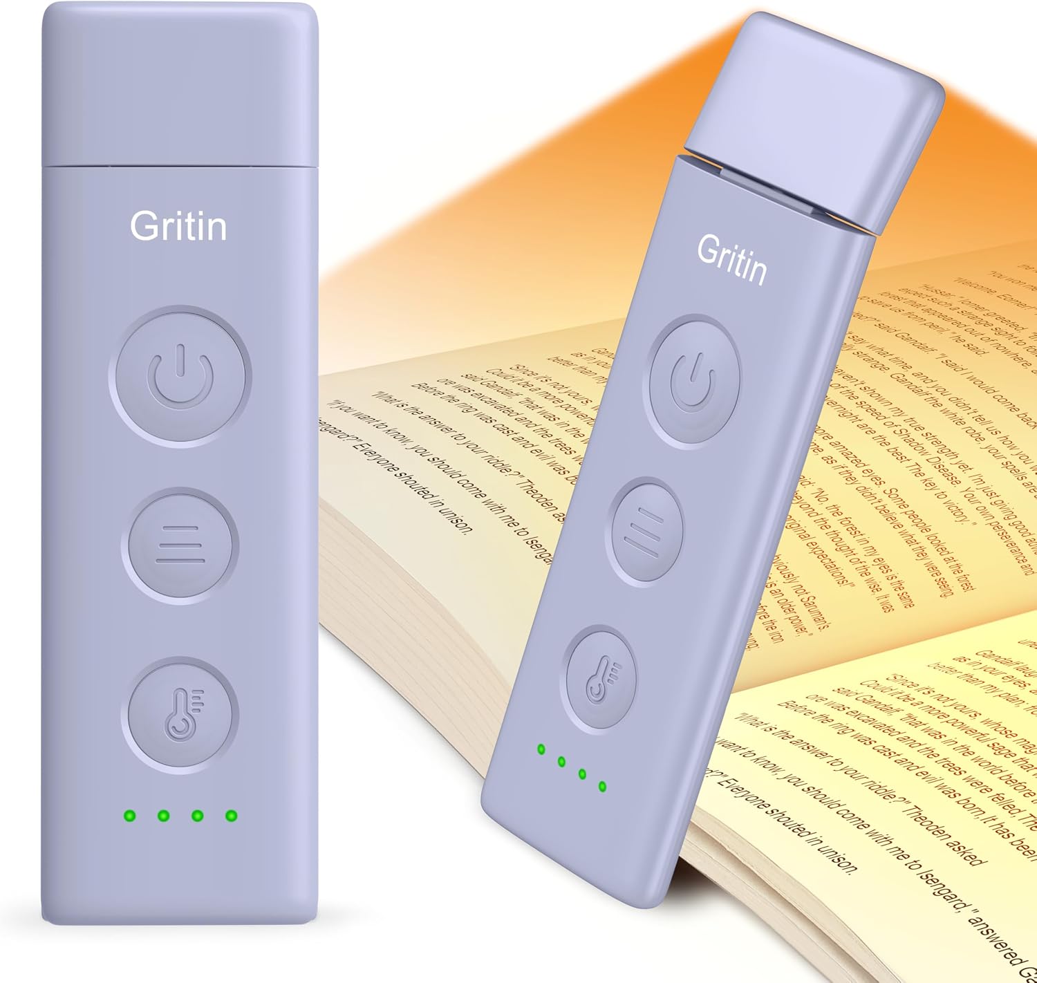 Gritin Book Light Rechargeable, Eye Caring 3-Color & 5-Brightness Clip on LED Reading Light for Books in Bed- Stepless Dimming, Long…